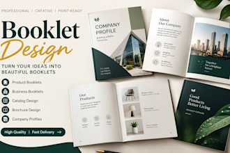 design booklets, brochures, product guides and catalogs