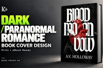 design a dark romance or paranormal romance book cover