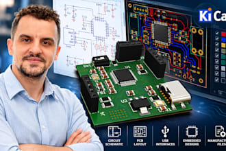 create embedded pcb design, usb circuit schematics and pcb layout using kicad