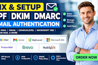 fix setup spf dkim dmarc zoho mail, gmail gohighlevel microsoft 365 proton mail