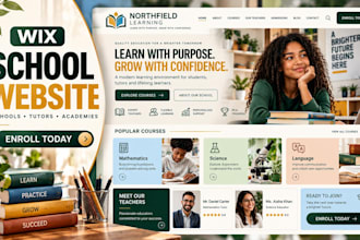 design or redesign wix school website, tutoring website and education website