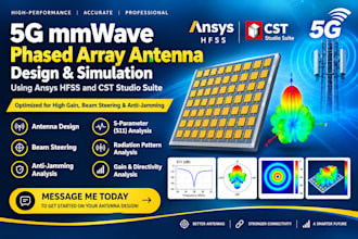 design 5g mmwave phased array anti jam antenna for base station in hfss cst