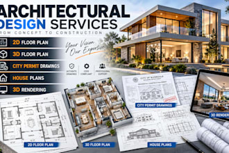 do 2d floor plan, 3d floor plan, city permit drawings, house plans, 3d rendering