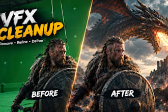 do vfx cleanup, object removal, wire removal and screen replacement