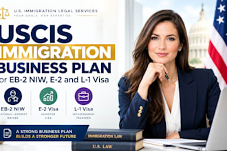 write a uscis immigration business plan for eb2 niw, e2 and l1 visa
