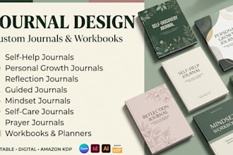design self discovery journal guided mindset journal self care journal