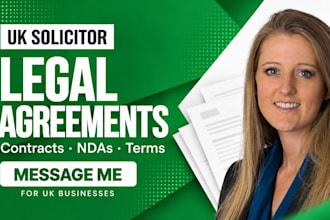 draft or review UK business contracts and legal letters as a UK solictor