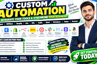 hubspot erpnext shopify n8n dhl twilio slack metabase stripe amazon ai autmation