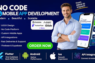ai bubble io no code flutterflow mobile app development ios and android zorvex