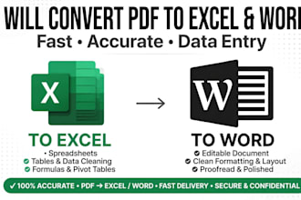 type image to excel and pdf to excel accurately with formatting