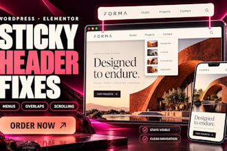 fix elementor sticky header and wordpress navigation menu issues