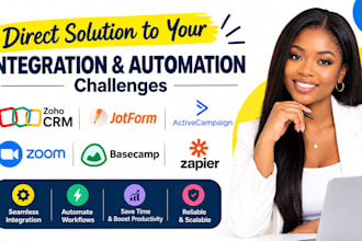 zoho CRM jotform activecampaign zoom basecamp zapier integration automation