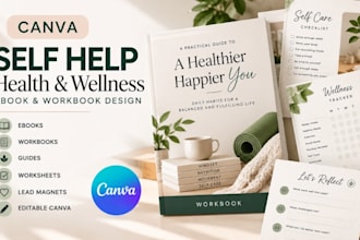 design self help health and wellness ebook workbook in canva