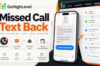setup gohighlevel missed call text back SMS follow up CRM and lead recovery tool
