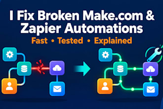fix your makecom or zapier automation errors and broken scenarios