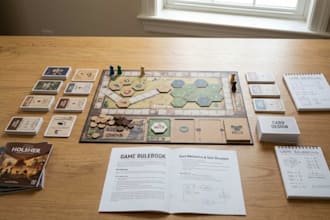 design board game mechanics, card game design tabletop game design and rulebook