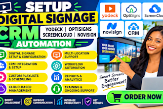 setup digital signage CRM yodeck optisigns screencloud novisign automation