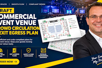 design commercial event venue egress plan and fire evacuation map