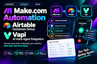 build makecom automation, airtable database, make com and vapi ai integration