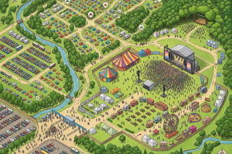 create festival maps, concert maps, event layout and site plan