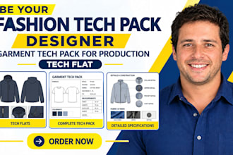 be your fashion tech pack designer, garment tech pack for production, tech flat