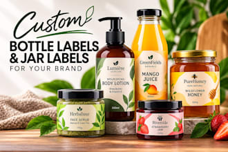 design custom bottle labels and jar labels for your brand