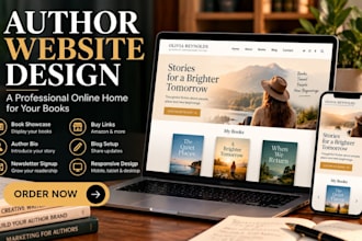 design an author website, book website, or ebook website