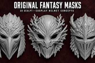 model 3d mask design cosplay mask 3d helmet stl for printing