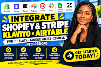 shopify stripe klaviyo airtable twilio slack google sheets zendesk integrations