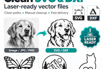 convert images to clean svg and dxf files for laser cutting
