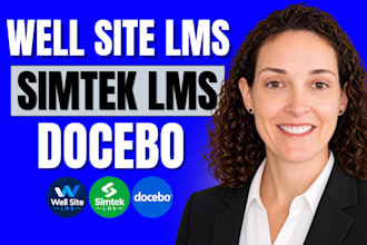 build lms website, educational website, simtek lms, docebo and well site lms