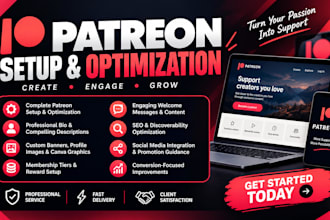 create an optimized patreon profile and do a professional patreon page setup