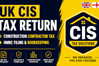 file UK cis tax return, construction contractor tax, hmrc filing and bookkeeping