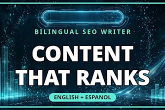 write SEO blog posts and articles in english or spanish