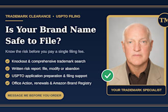 clear your brand name and prepare uspto filing for amazon