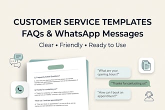 create customer service faqs and whatsapp message templates