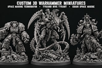 sculpt 3d warhammer 40k miniature figurine tabletop  3d model for 3d printing