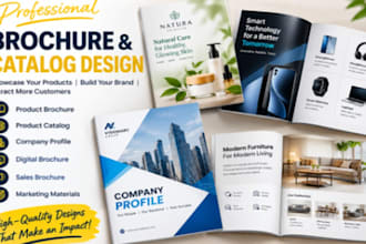design a professional product brochure, catalog, company profile, sales brochure