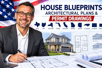 create house blueprints, architectural plans and permit drawing for ohio texas