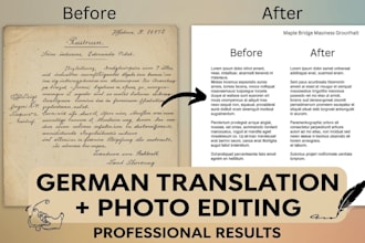 translate german to english and edit photos