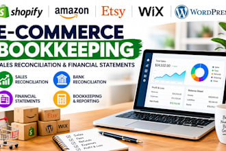 do shopify amazon wix wordpress bookkeeping sales reconciliation and financials