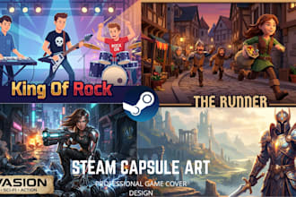 create a steam capsule art and game banner for your video game