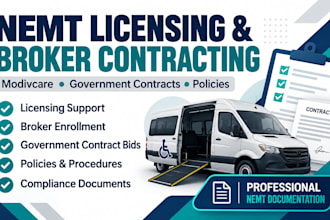 write nemt policies and procedures, driver handbook and forms
