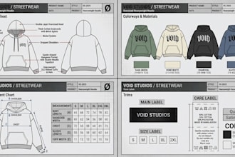 fashion tech pack designer clothing tech pack tshirt hoodie tech pack design