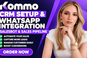 set up kommo CRM whatsapp integration, salesbot and sales pipeline