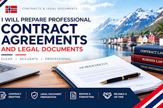 prepare professional contract agreements and legal documents