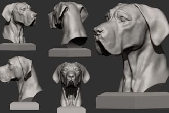 custom realistic 3d dog sculpt 3d pet stl for 3d printing 3d animal model
