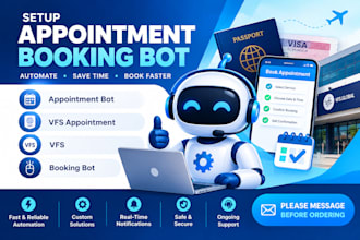 setup appointment booking bot,appointment bot,vfs appointment,vfs,booking bot