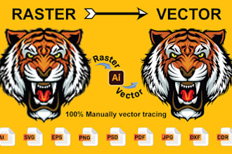 vectorize tattoo line art 2d art and create clean stencil designs