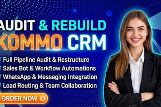 audit and rebuild kommo CRM pipeline, automations and whatsapp setup